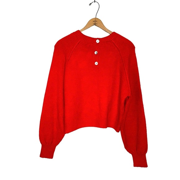 Zara | Orange Balloon Sleeve Sweater Size Small - Picture 3 of 6